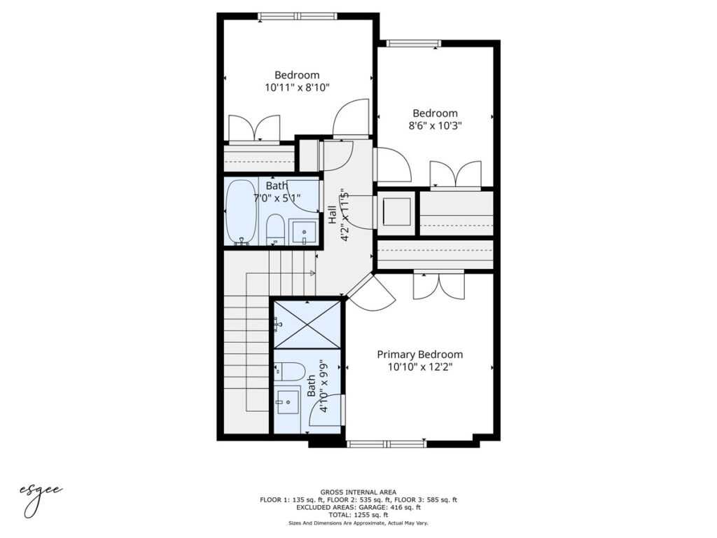 2D floor plan of the third floor