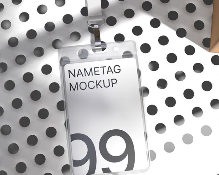 Modern nametag 99 with lanyard (Demo)